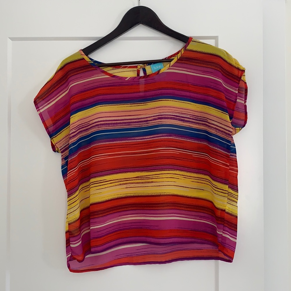 Multi-colored crop blouse